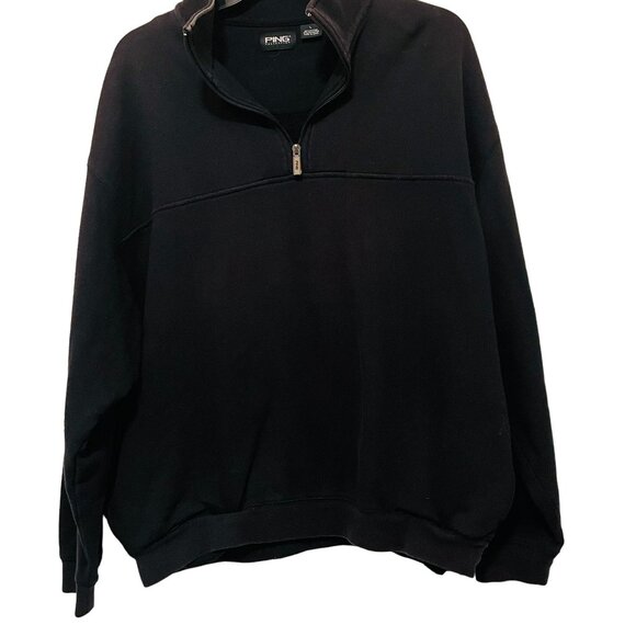 Ping Collection Mens Half Zip Pullover Sweatshirt Black The Villages Embroidery - Picture 6 of 7